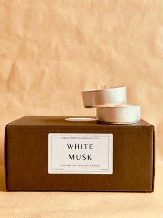 Tealight White Musk zestaw 6 sztuk